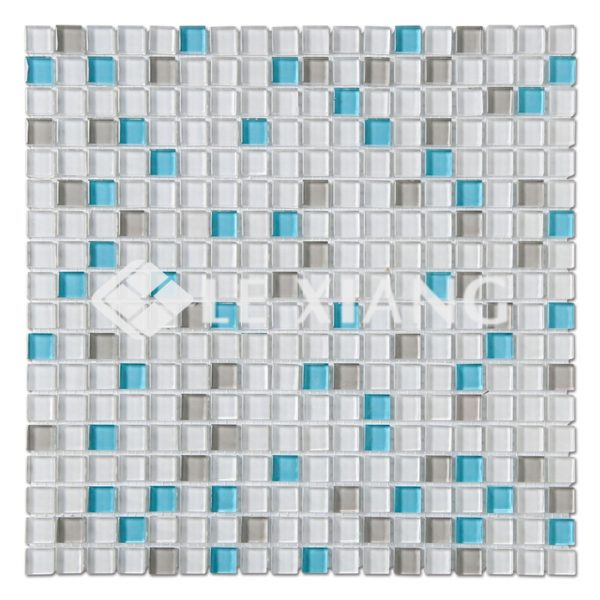 15mm Blends Square Colorful Crystal Glass Mosaic Tile Backsplash Tile-2