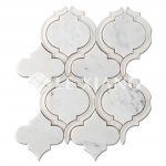 Arabesque Border Marble Mixed Glass Mosaic Tile For Wall-2