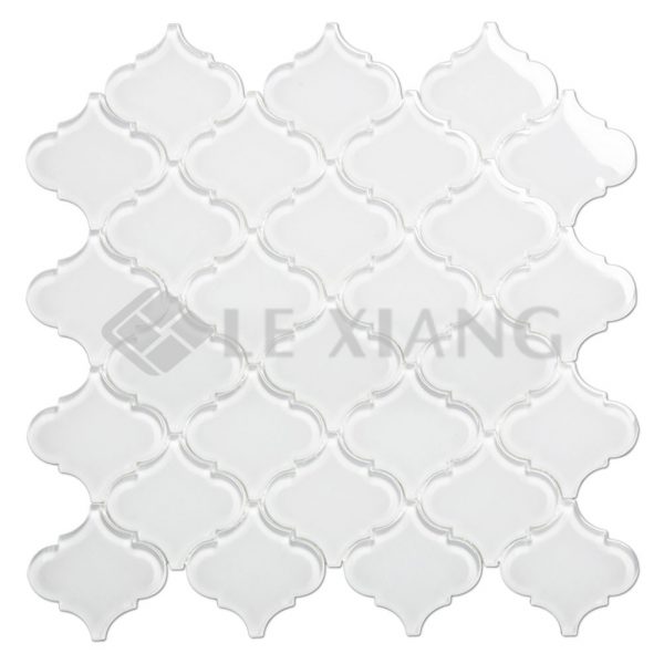 Arabesque Crystal Glass Mosaic Tile For Bathroom Wall And Floors