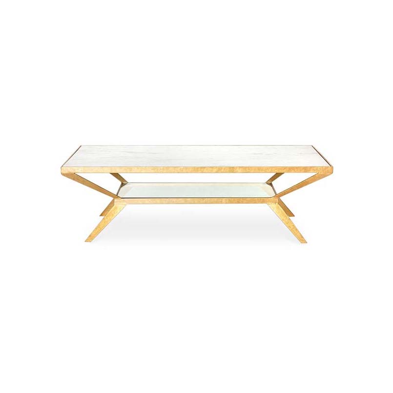 Bistratal Rectangle Marble Coffee Table-11