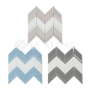 Blends Chevron Kitchen Backsplash Crystal Glass Mosaics Tile-4