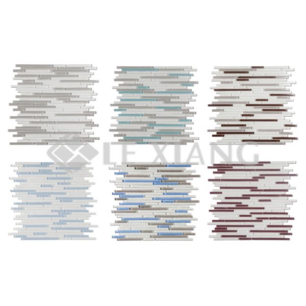 Blends Strip Crystal Kitchen Backsplash Glass Mosaic Tiles-6