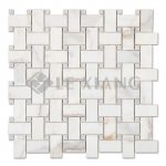 Calacatta Gold Stone Basketweave Marble Mosaic Backsplash Tile-2