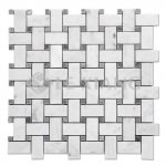 Carrara Basketweave Marble Mosaic Tile For Kitchen Backsplash-1