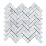 Carrara Herringbone Stone Mosaic Tiles For Bathroom Floors-2