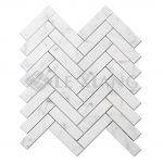 Carrara Herringbone Stone Mosaic Tiles For Bathroom Floors-3