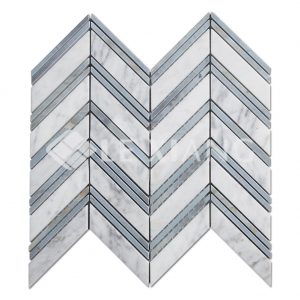 Chevron Pattern Marble Mosaic Tile Bothroom Floors Kitchen Backsplash 1-1