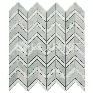 Chevron Pattern Marble Mosaic Tile Bathroom Floors Kitchen Backsplash 2-1