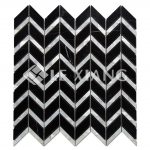 Chevron Pattern Marble Mosaic Tile Bathroom Floors Kitchen Backsplash 2-3