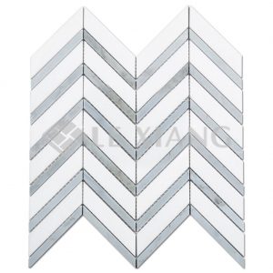 Chevron Pattern Marble Mosaic Tile Bathroom Floors Kitchen Backsplash 4-1