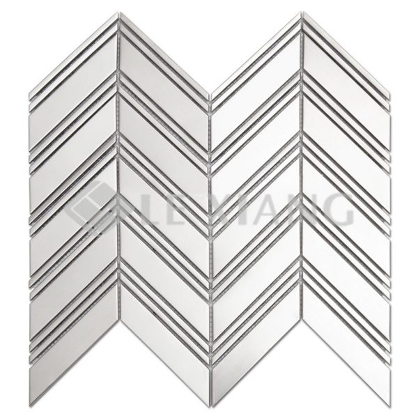 Chevron Stainless Steel Mosaic Tile Kitchen Backsplash 2-1