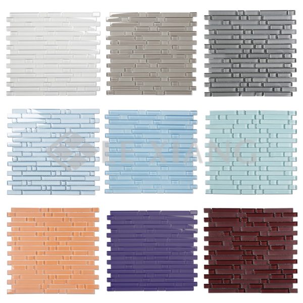 Crystal Glass Strip Mosaics Tile Kitchen Backsplash Bathroom Wall-1