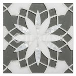 Daisy Waterjet Cut Marble Mosaic Tiles Bathroom Floors-2