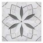 Daisy Waterjet Cut Marble Mosaic Tiles Bathroom Floors-3