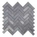 Gray Marble Herringbone Stone Mosaic Tiles Floors-2