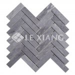 Gray Marble Herringbone Stone Mosaic Tiles Floors-3