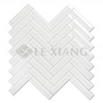 Herringbone Crystal Glass Mosaic Tile Kitchen Backsplash-1