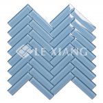 Herringbone Crystal Glass Mosaic Tile Kitchen Backsplash-7