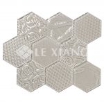 Hexagon Crystal Relief Glass Mosaics Tile For Kitchen Backsplash-5