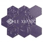 Hexagon Crystal Relief Glass Mosaics Tile For Kitchen Backsplash-6