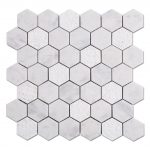 Hexagon Marble Mosaic Tiles Bathroom Flooring-2