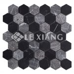 Hexagon Marble Mosaic Tiles Bathroom Flooring-3