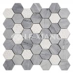 Hexagon Marble Mosaic Tiles Bathroom Flooring-5