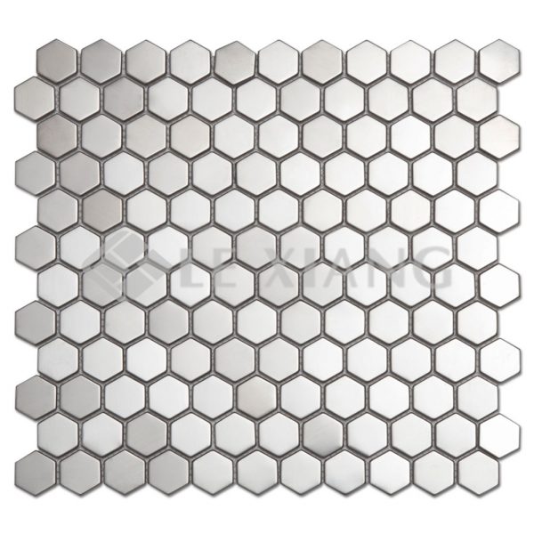 Hexagon Stainless Steel Mosaic Tile Kitchen Backsplash-1