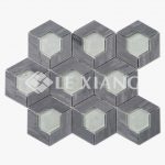 Hive Hexagon Patern Marble Mosaic Tile Kitchen Backsplash-2