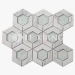 Hive Hexagon Patern Marble Mosaic Tile Kitchen Backsplash-3