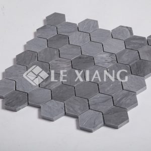 Latin Gray Hexagon Pattern Stone Mosaic Tile For Kitchen Backsplash-1