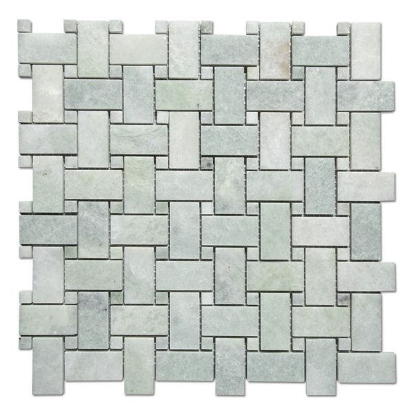 Marble Baske Weaveing Mosaic Tile Ming Green Kitchen Backsplash-1