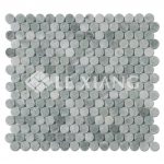 Marble Mosaic Tile Penny Round For Bathroom Floors Ming Green-2