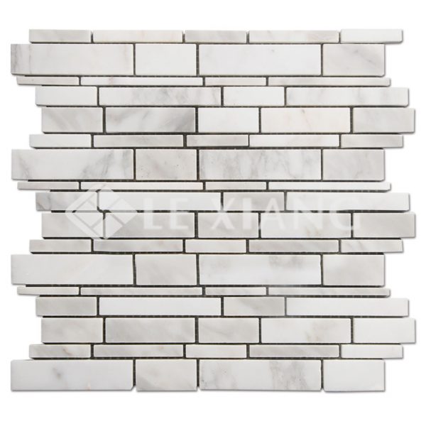 Marble Strip Mosaic Tile For Kitchen Backsplash And Bathroom Floor Backsplash Wall 4-1