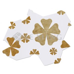 Marble Water Jet Cut Stone Mosaics Tiles Four Leafed Clover For Bothroom-1