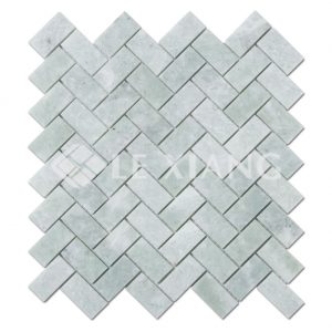 Ming Green Herringbone Stone Mosaic Tile-1