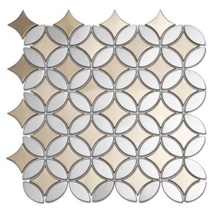 Mumflower Stainless Steel Marble WaterJet Cut Mosaic Tile Bothroom Floors-1