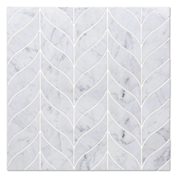 Olive Water Jet Cut Marble Mosaic Tile Stone For Bathroom Wall-1