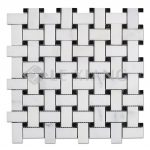 Oriental White Stone Basketweave Mosaic Tile For Kitchen Backsplash-2