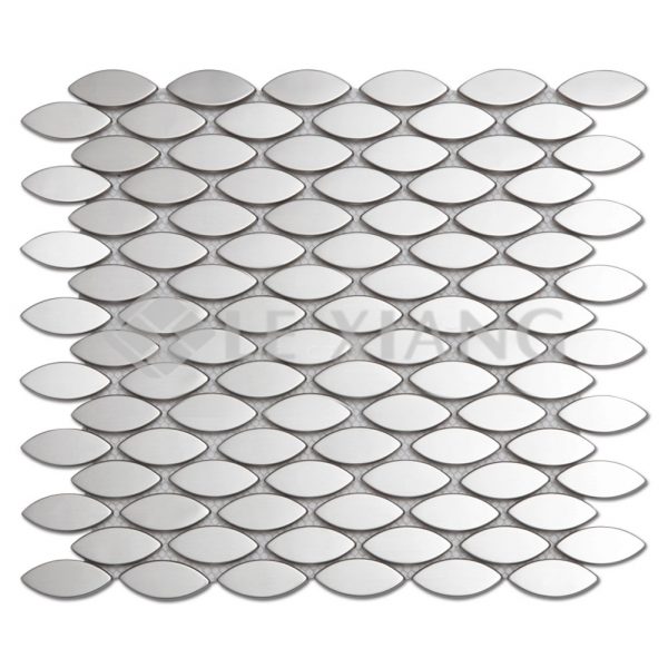 Oval Stainless Steel WaterJet Cut Mosaic Tile For Wall-1