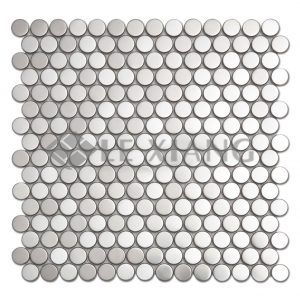 Penny Round Stainless Steel Mosaic Tile Kitchen Backsplash-1