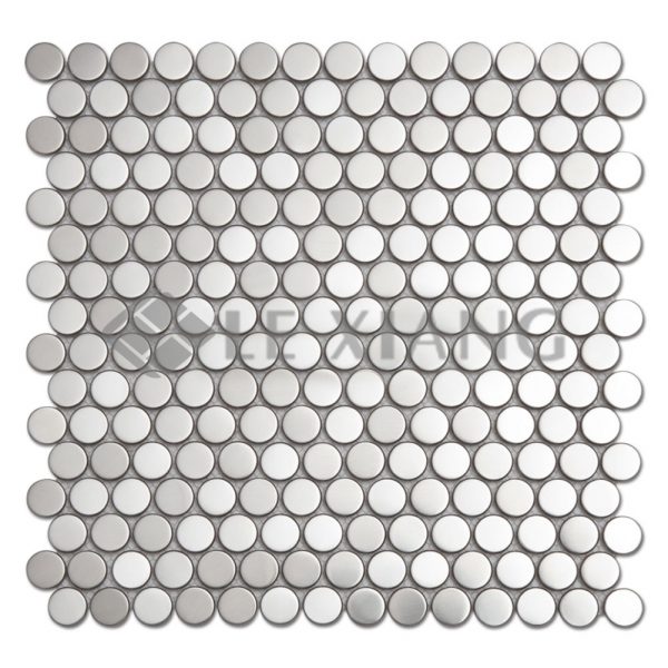 Penny Round Stainless Steel Mosaic Tile Kitchen Backsplash-1