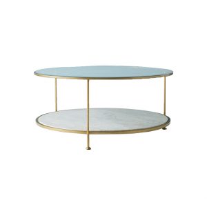 Round Marble And Glass Coffee Table-2