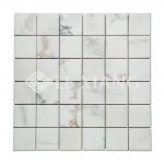 Square Stone Mosaic Tile Calacatta Gold Marble For Kitchen Backsplash-3