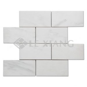 Statuary White Brick Stone Mosaic Tile For Kitchen Backsplash-1