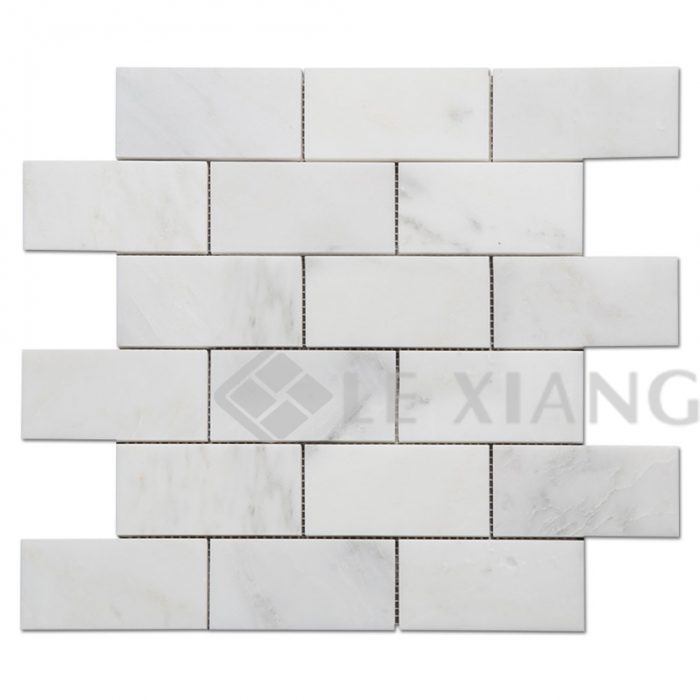 Statuary White Brick Stone Mosaic Tile For Kitchen Backsplash