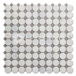 Statuary White Marble Octagon Mosaic Tile For Bathroom Floors-2