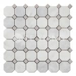 Statuary White Marble Octagon Mosaic Tile For Bathroom Floors-3