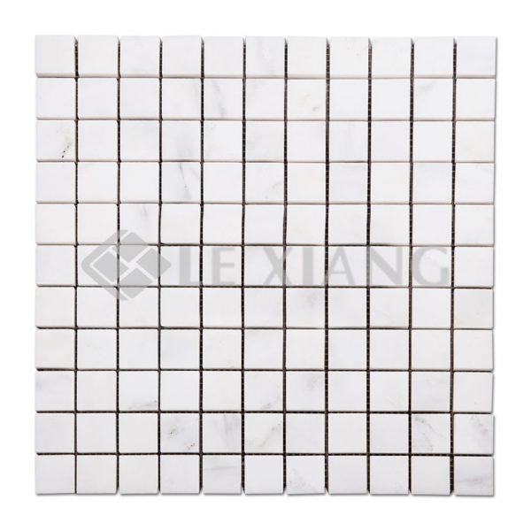 Statuary White Square Stone Mosaic Tile For Bothroom Floors-1