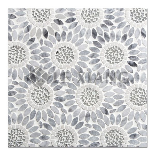 Sunflower WaterJet Cut Stone Mosaic Tile For Kitchen Backsplash-4